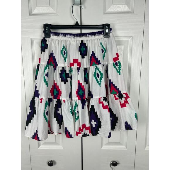 Vintage 80s Western Circle T Marilyn Lenox Boho White Blouse and Skirt Set Med - Picture 4 of 9